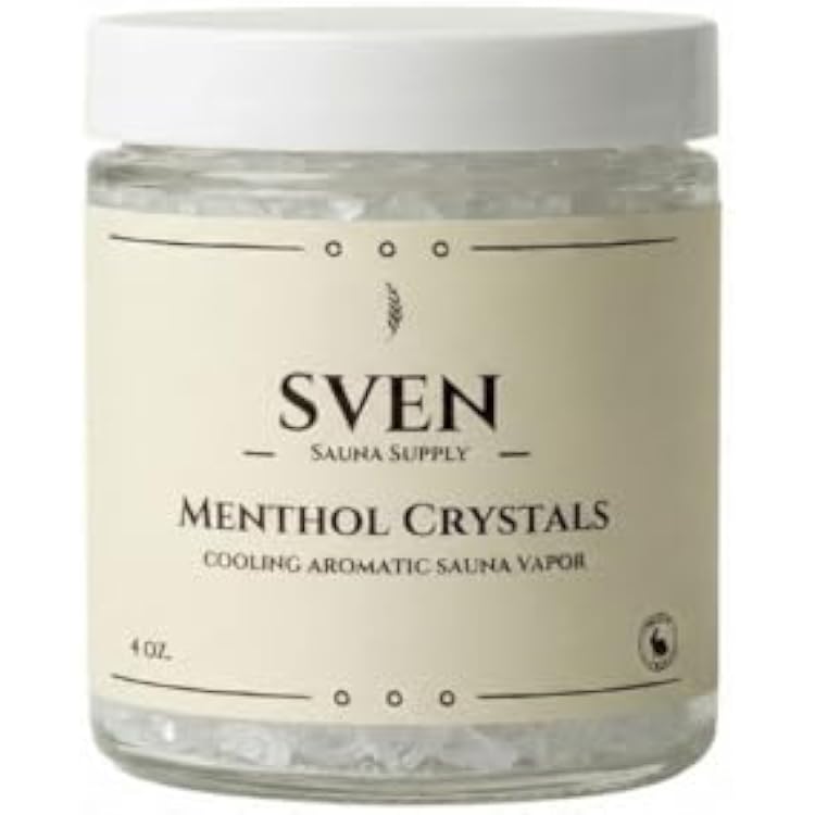 Premium Sauna Menthol Crystal Sauna Aromatherapy & Cooling Sauna Scents Pure Menthol Vapors for Sauna Rocks & Sauna Stones Luxury Steam Room Accessories & Dry Sauna Accessories, 4 oz