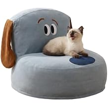 ZEZE Denim Furniture Style Sofa Dog Bed Cozy Denim-Inspired Pet Lounge Chair for Cats & Small Dogs, Soft Plush Cushion, Stylish Home Decor, Small Breed, Removable Cover, 21L x 20W x 10H inches