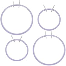 WEBEEDY 4 Pcs 2 Sizes Metal Spring Tension Embroidery Hoops Darning Hoops Cross Stitch Hoop Circle Round Frame for Handy Sewing Embroidery and Cross Stitch Beginners,4.7 Inch 6.8 Inch