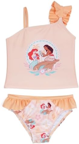 Disney Princess Tankini Top and Bikini Bottom Swim Set UPF 50 Infant to Big Kid Sizes 9-12 Months - 10-12