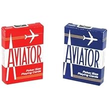 Aviator Standard Index Playing Cards, Red/Blue, 2 Piece