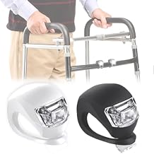 Walker Clip-On Mobility Light, Wheelchair LED Flashlight with 3 Modes for Crutches, Canes, Rollators, Prevent Falls During Dark, 2 PCS