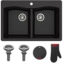 KRAUS Forteza 32-inch Undermount Single Bowl Granite Kitchen Sink in Black, KGU-55BLACK