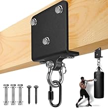 BeneLabel Punching Bag Hanger for Heavy Bag Beam Mount Hardware 360 Rotation Boxing Bag Ceiling Mount I-Beam Heavy Bag Hanger Beam Mount Hooks for Hanging Heavy Punching Bags