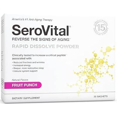 Serovital Rapid Dissolve Powder - Anti-Aging Supplement for Women, Skin Benefits, Energy and Better Sleep | 30 Day Supply - Fruit Punch