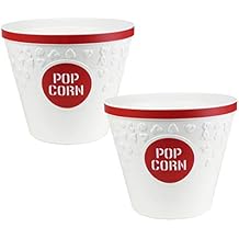 Hutzler Popcorn Buckets, set of 2, Red