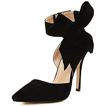 MAIERNISI JESSI Women's Pointy Toe High Heel Stiletto Big Bowknot Pumps