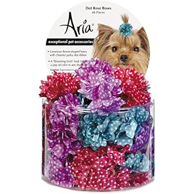 Aria Dot Rose 48 Piece Bows for Dogs