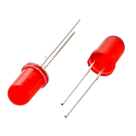 Red LED 5mm Round Wide Angle Diffused LED Light Emitting Diode Bright PCB Breadboard-Friendly (Pack of 25)