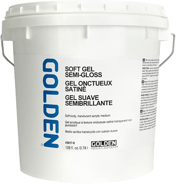 GOLDEN Soft Gel Semi-Gloss, 128 fl. oz. Jar, Professional Acrylic Gel Medium, Semi-Transparent