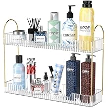 GTI Narrow Bathroom Organizers and Storage, 2 Tier Rectangle Makeup Counter Organizer, Perfume Cosmetics Skincare Vanity Organizers, Dresser Countertop Organizer for Women (Clear)