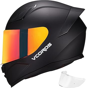 VCOROS Motorcycle Full Face Helmet for Unisex-Adults DOT Approved WS-609 Motorbike Street Bike Racing Helmets