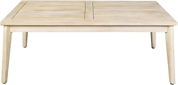 Premium Acacia Wood Coffee Table 50" Extra Large Rectangle Dining Height Table Heavy Duty Solid Wood Center Table for Patio, Lawn, Garden, Balcony, Porch