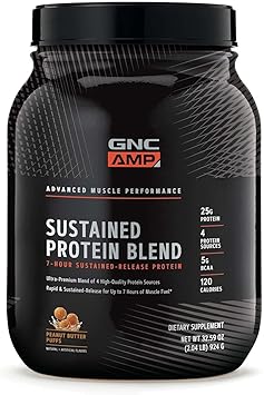 GNC AMP Sustained Protein Blend - Cinnamon Toast 28 Servings