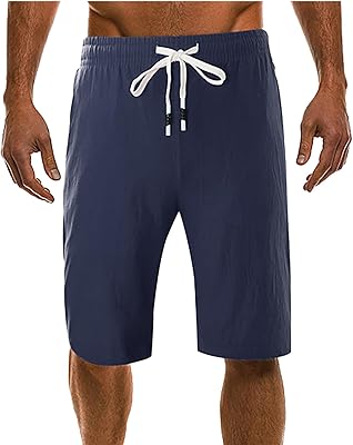 Mens Summer Shorts Fashion Drawstring Elastic Waist Casual Shorts with Pockets Athletic Fit Cozy Breathable Shorts