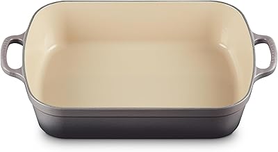 Le Creuset Enameled Cast Iron Signature Rectangular Roaster, 5.25 qt. 11.7 x 16.8, Oyster