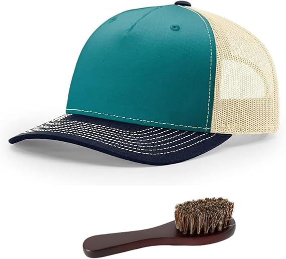 Richardson 112FP Five Panel Trucker Snapback Hat Bundle with THP Hat & Clothing Brush