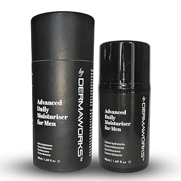 Dermaworks MENS FACE MOISTURIZER - Hydrating Moisturizer for Men - Anti Aging Face Cream with Hyaluronic Acid & Vitamin C - Lightweight Daily Moisturizer for Dry Oily Sensitive Skin