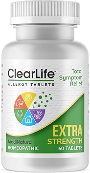 MediNatura ClearLife Outdoor & Indoor Allergy Support - Extra Strength - Long-Lasting - Daily-Use - Non-Drowsy - Travel-Friendly - 60 Count
