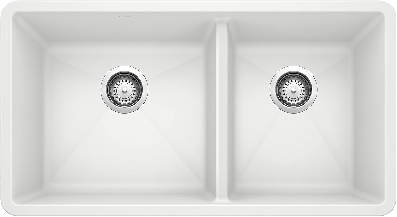 BLANCO 443118 Precis Silgranit 60/40 Double Bowl Undermount Kitchen Sink, 33" L X 18" W - Volcano Gray