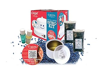 Cirepil - Intro Waxing Kit - Professional Hard Wax Kit for Hair Removal - Includes Happy Heater, Original Blue Wax Beads, Pre & Post Care - DIY Salon Results for Sensitive Skin, Brazilian & Body