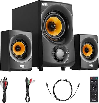 Acoustic Audio by Goldwood Bluetooth 2.1 Speaker System 2.1-Channel Home Theater Speaker System, Black AA2170