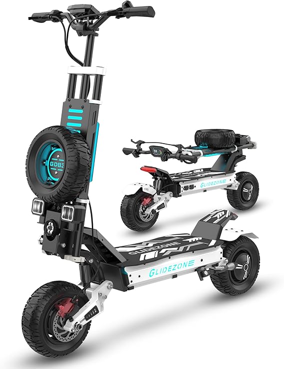 GD83 Off-Road Electric Scooter for Adults, 5600W Dual Motor, 60V 30Ah, Up to 50 MPH, 60 Miles Long Range, 11" Pneumatic Tires, Foldable Commuter E-Scooter