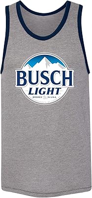 Busch Light Logo with Blue Trim Grey Tank Top