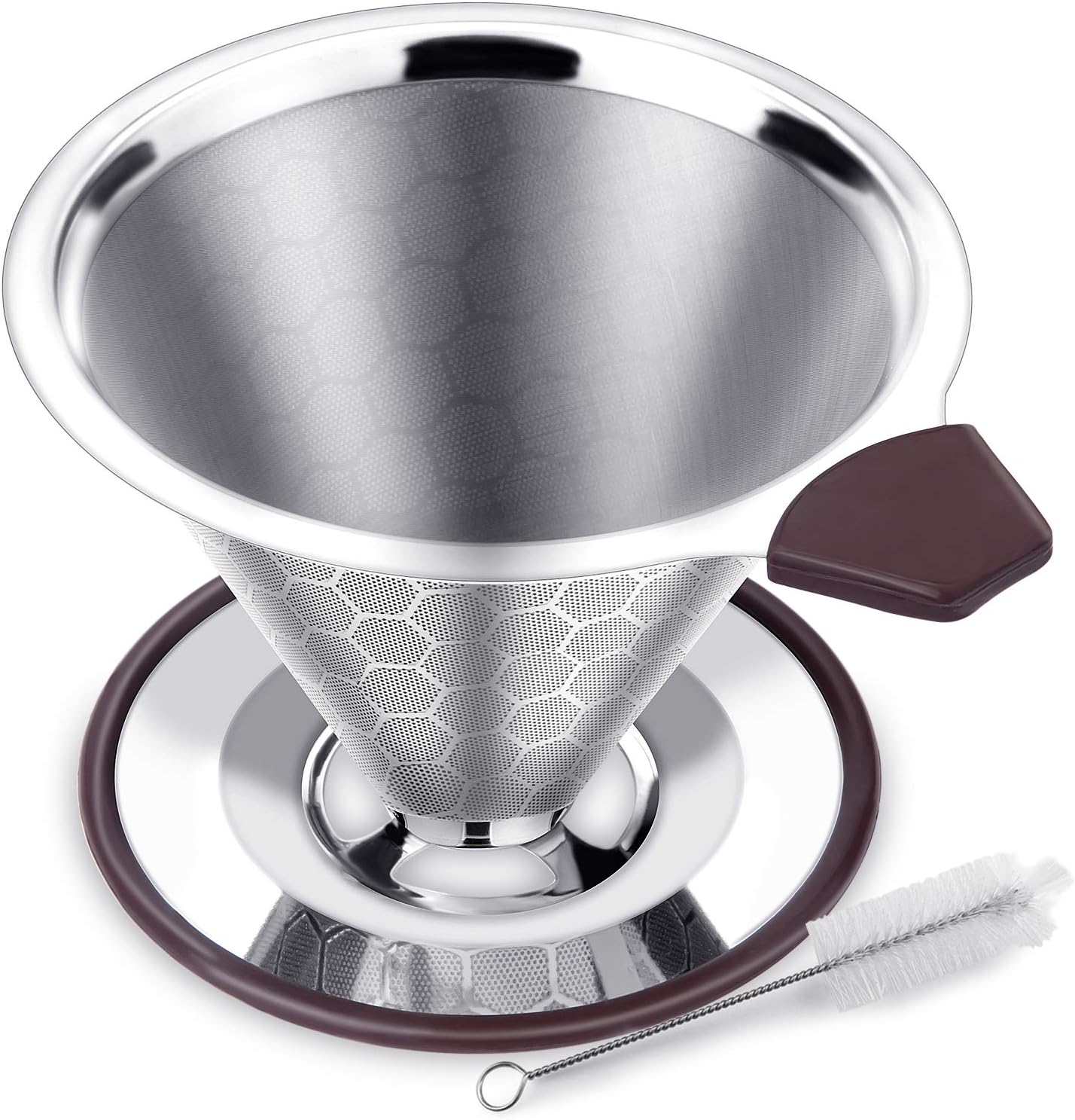Pour Over Coffee Filter Stainless Steel Reusable Coffee Dripper Paperless Drip Cup Coffee Maker Stainless Steel Coffee Filter