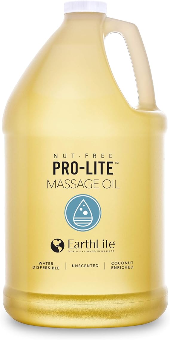 EARTHLITE Massage Oil PRO-LITE Plant-Based, Nut-Free, Unscented, High Performing