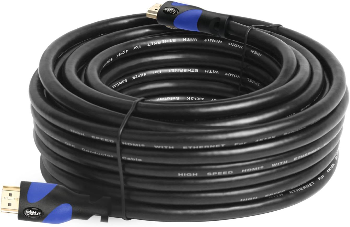 Postta HDMI Cable(20 Feet Yellow) HDMI 2.0V Support 4K 2160P,1080P,3D,Audio Return and Ethernet - 1 Pack