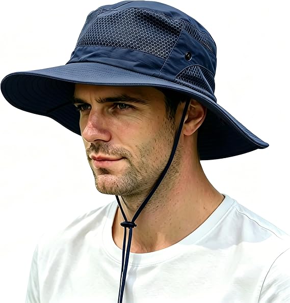 Sun Hats for Men Women Waterproof Wide Brim Bucket UPF 50 UV Protection Foldable Outdoor Hiking Beach Fishing Safari Hat