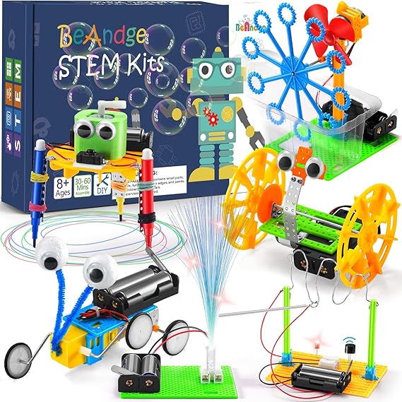 BeAndge STEM Kits for Kids Age 6-8 8-10 - Boy Gifts for 6 7 8 Year Old Boys Birthday Gift, STEM Toys for Age 8-13, Science Kits for Kids 5-7 8-12, Robotics Experiment Engineering Robot Building Crafts