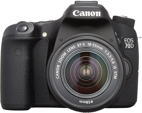 Canon EOS70D1855ISSTMLK Digital SLR Camera, EOS 70D Lens Kit with EF-S 18-55mm F3.5-5.6 IS STM, Black